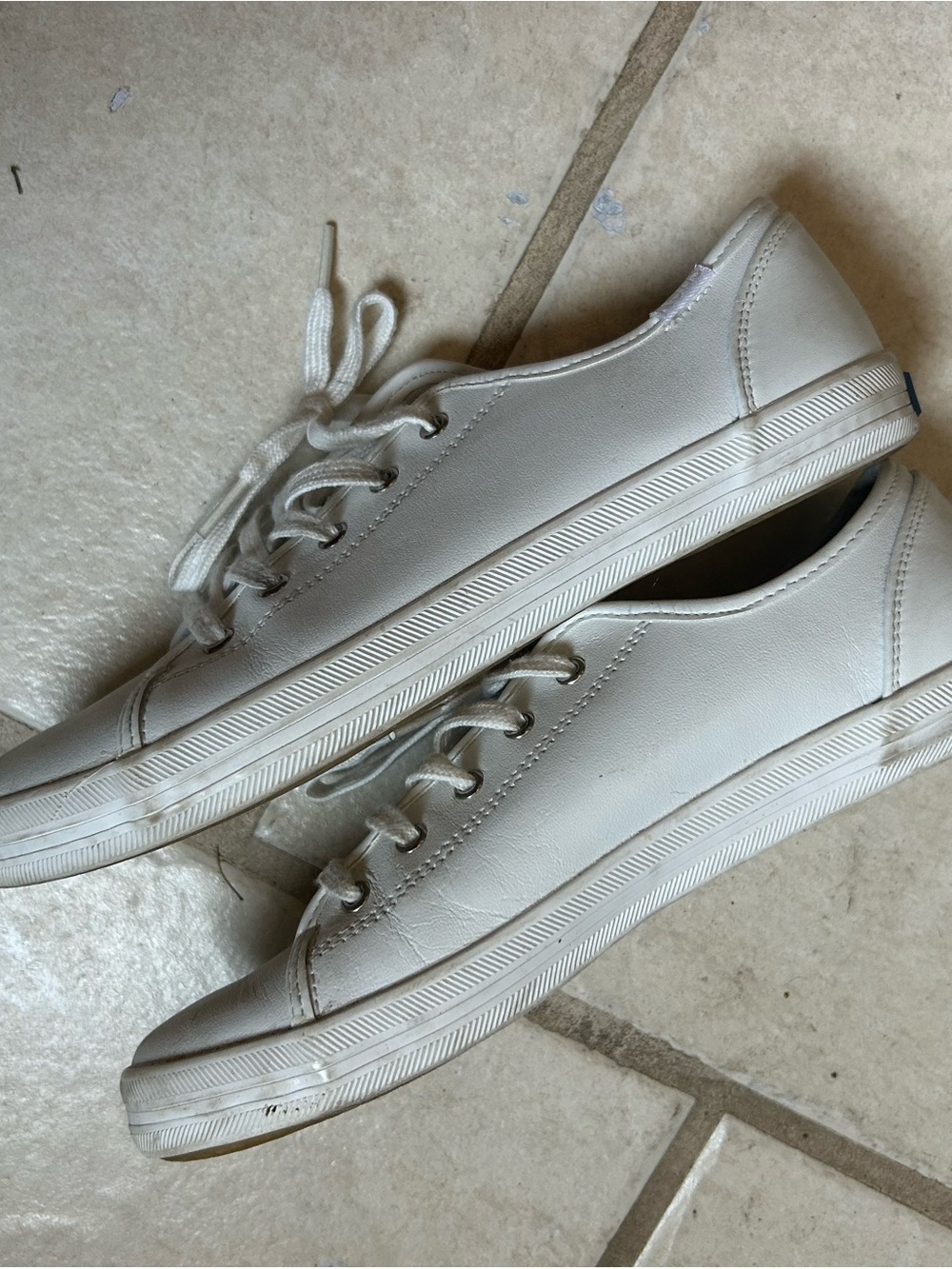 Keds White Low-Top Leather Sneakers